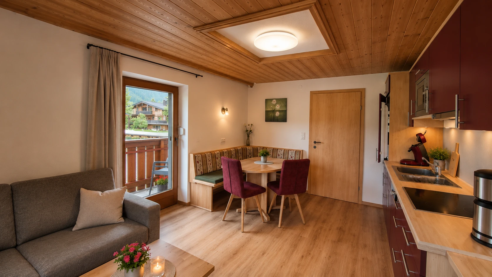 Wohnküche einer Ferienwohnung im SennHOF